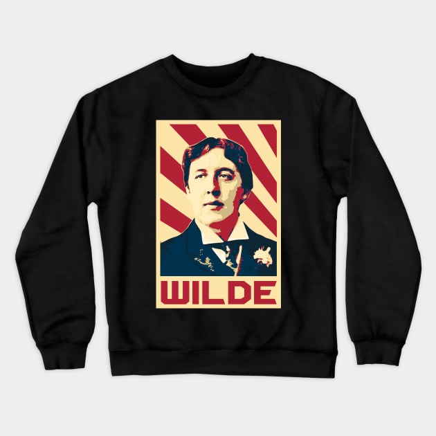 Oscar Wilde Retro Propaganda Crewneck Sweatshirt by Nerd_art